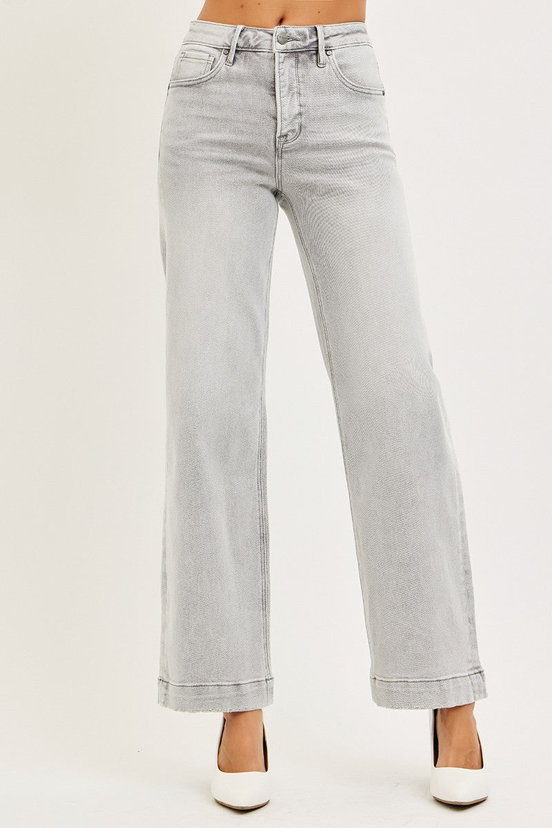 Risen Jeans | High Rise Ankle Light Grey