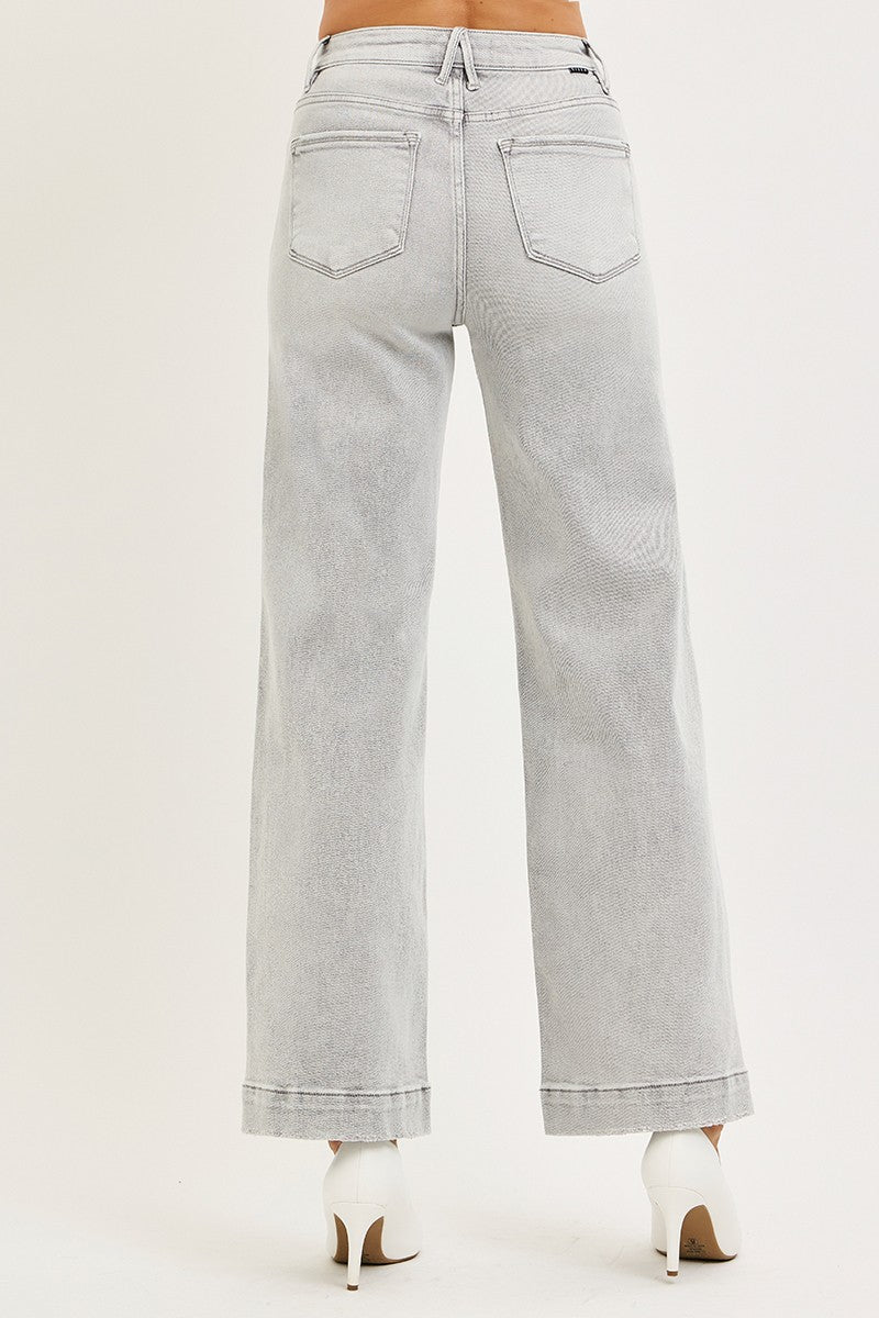 Risen Jeans | High Rise Ankle Light Grey