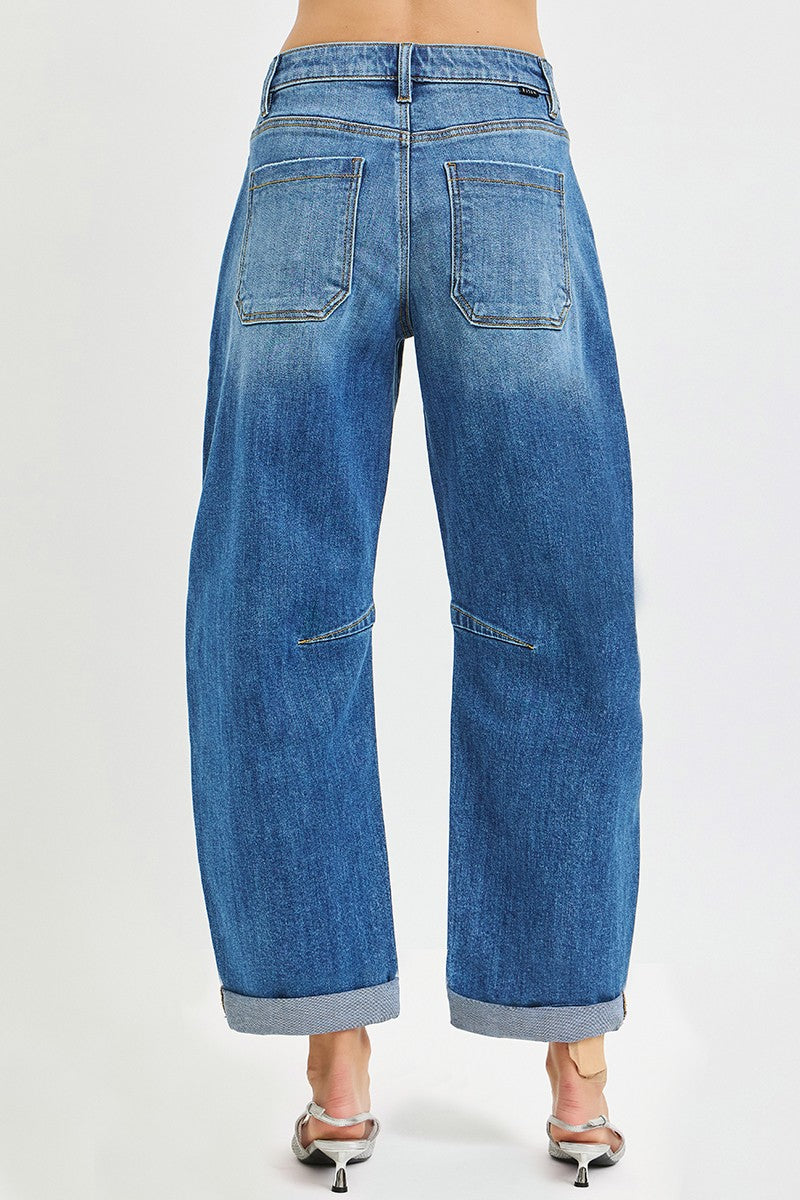 Risen Jeans | Slouchy Crop Barrel Cuffed