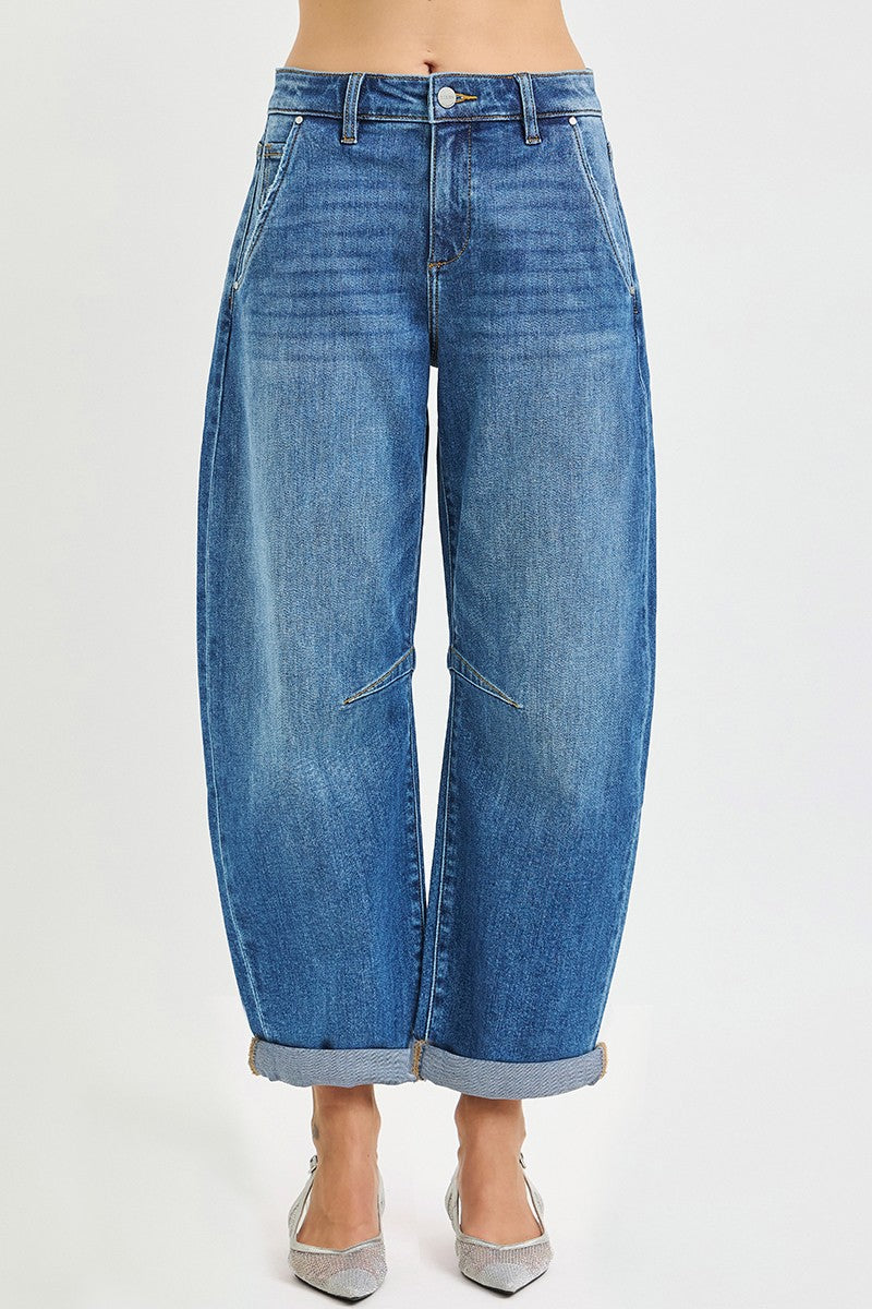 Risen Jeans | Slouchy Crop Barrel Cuffed