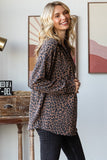 Lightweight Button Down Shacket | Brown Leopard