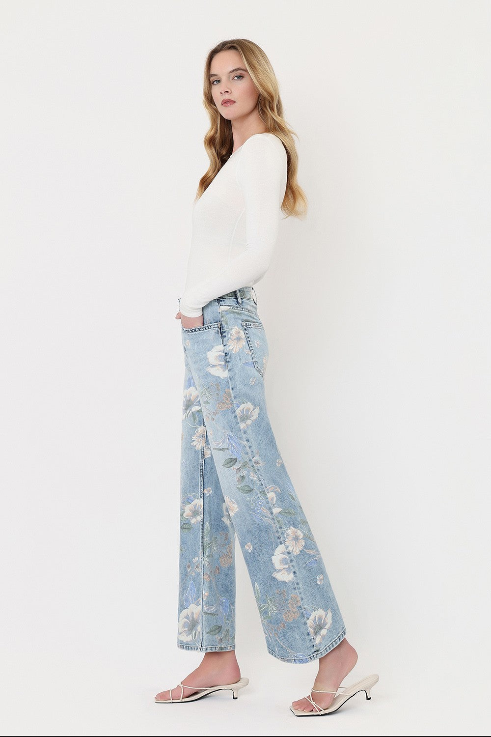 Vervet by Flying Monkey Jeans | Super High Rise Vintage Floral Flare Crop