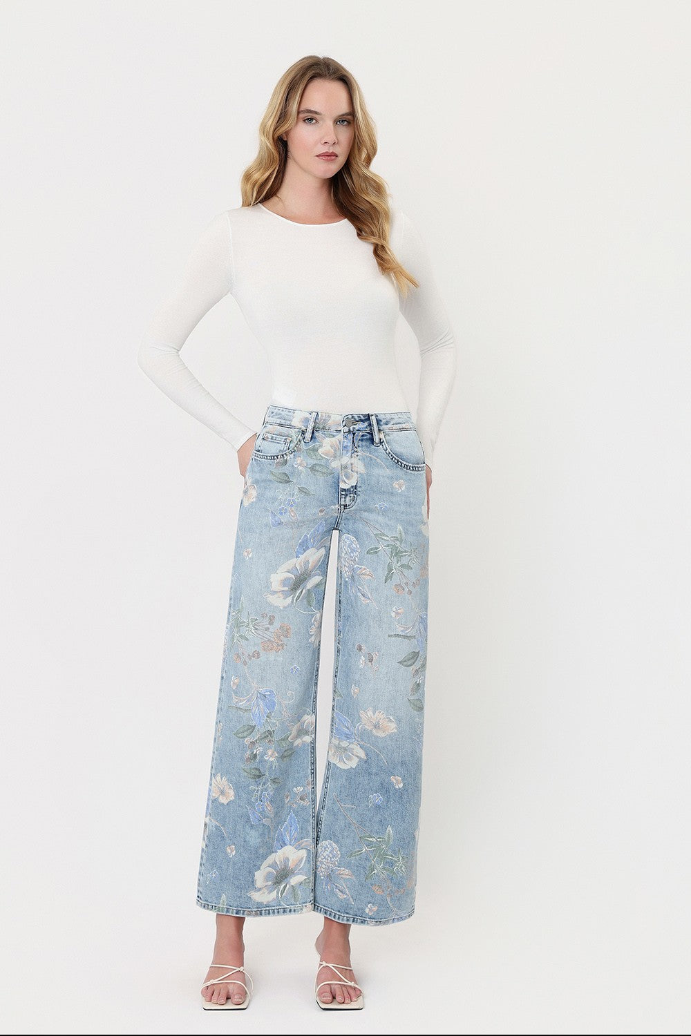 Vervet by Flying Monkey Jeans | Super High Rise Vintage Floral Flare Crop