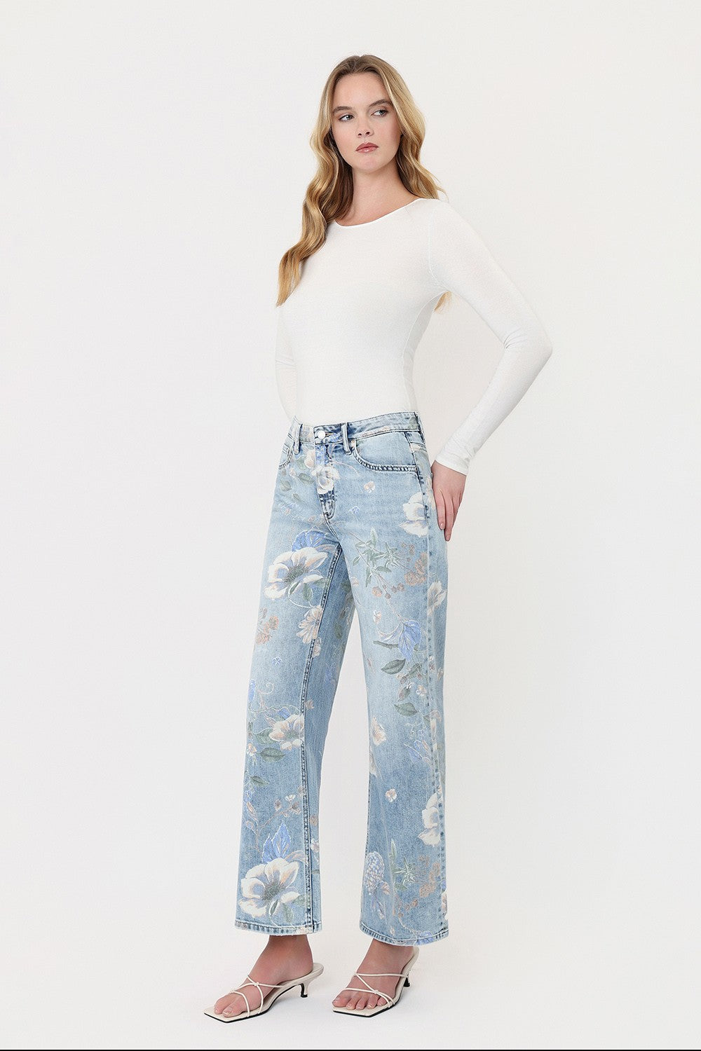 Vervet by Flying Monkey Jeans | Super High Rise Vintage Floral Flare Crop