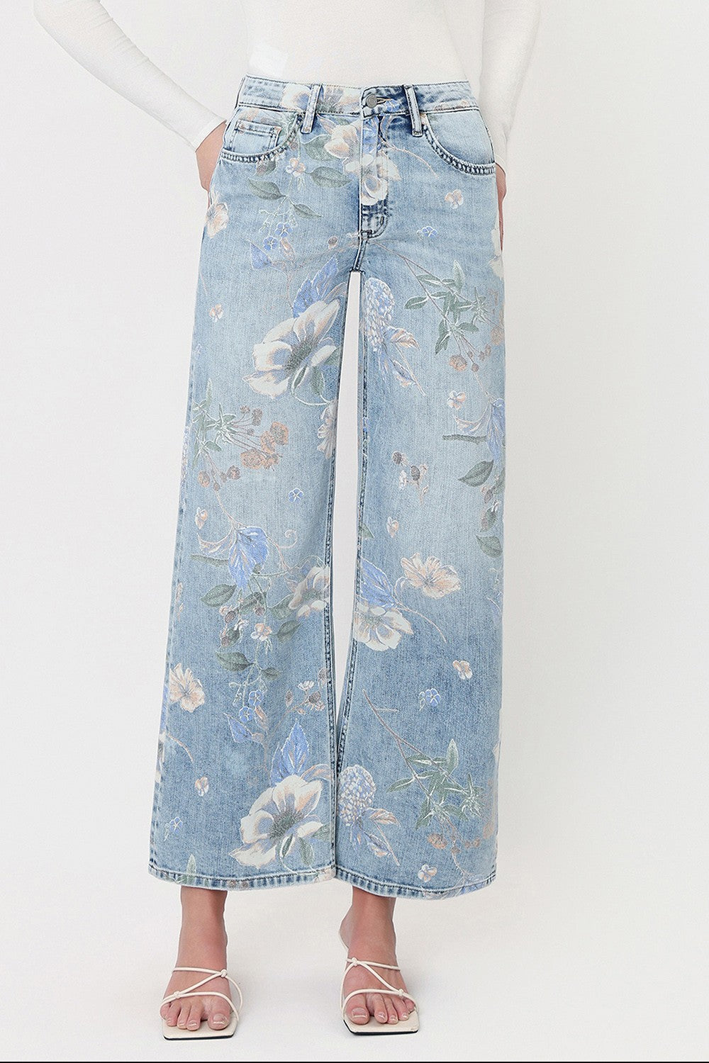 Vervet by Flying Monkey Jeans | Super High Rise Vintage Floral Flare Crop