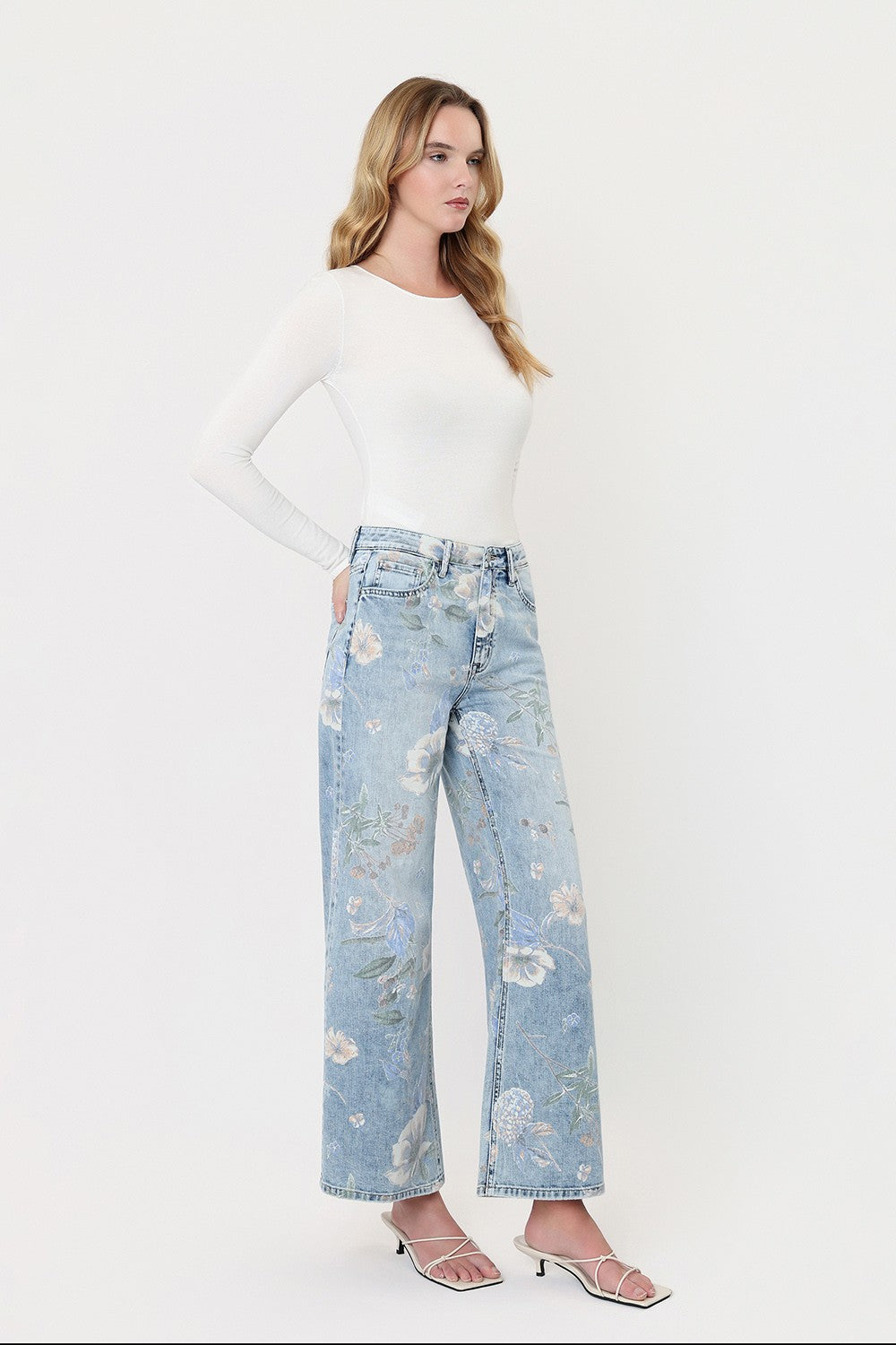 Vervet by Flying Monkey Jeans | Super High Rise Vintage Floral Flare Crop