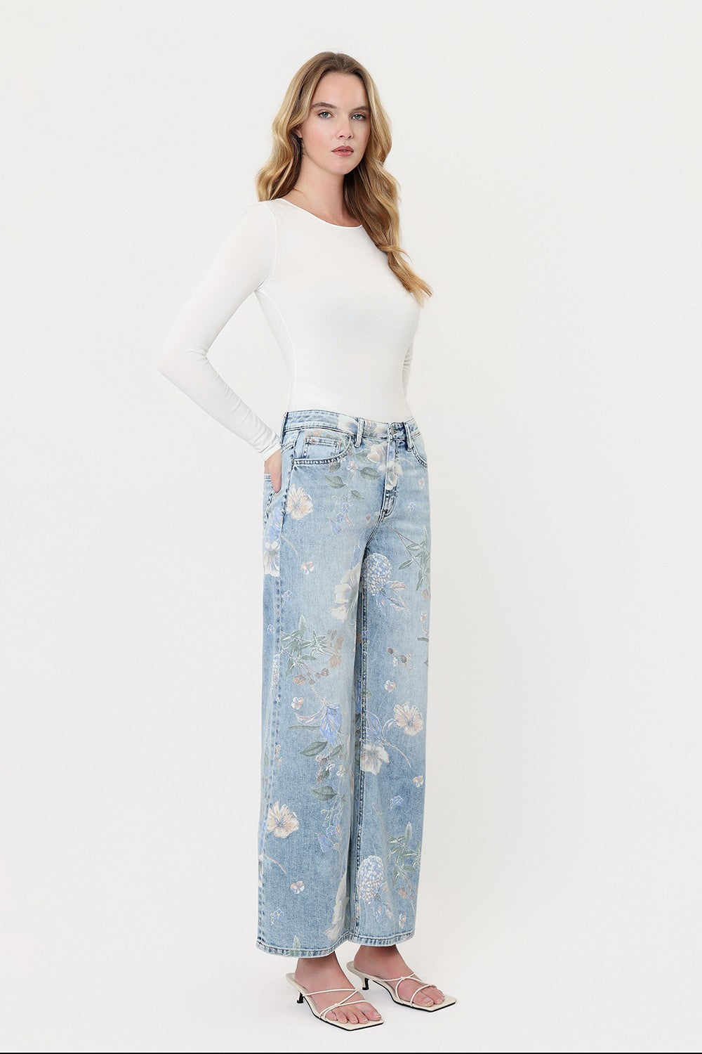 Vervet by Flying Monkey Jeans | Super High Rise Vintage Floral Flare Crop