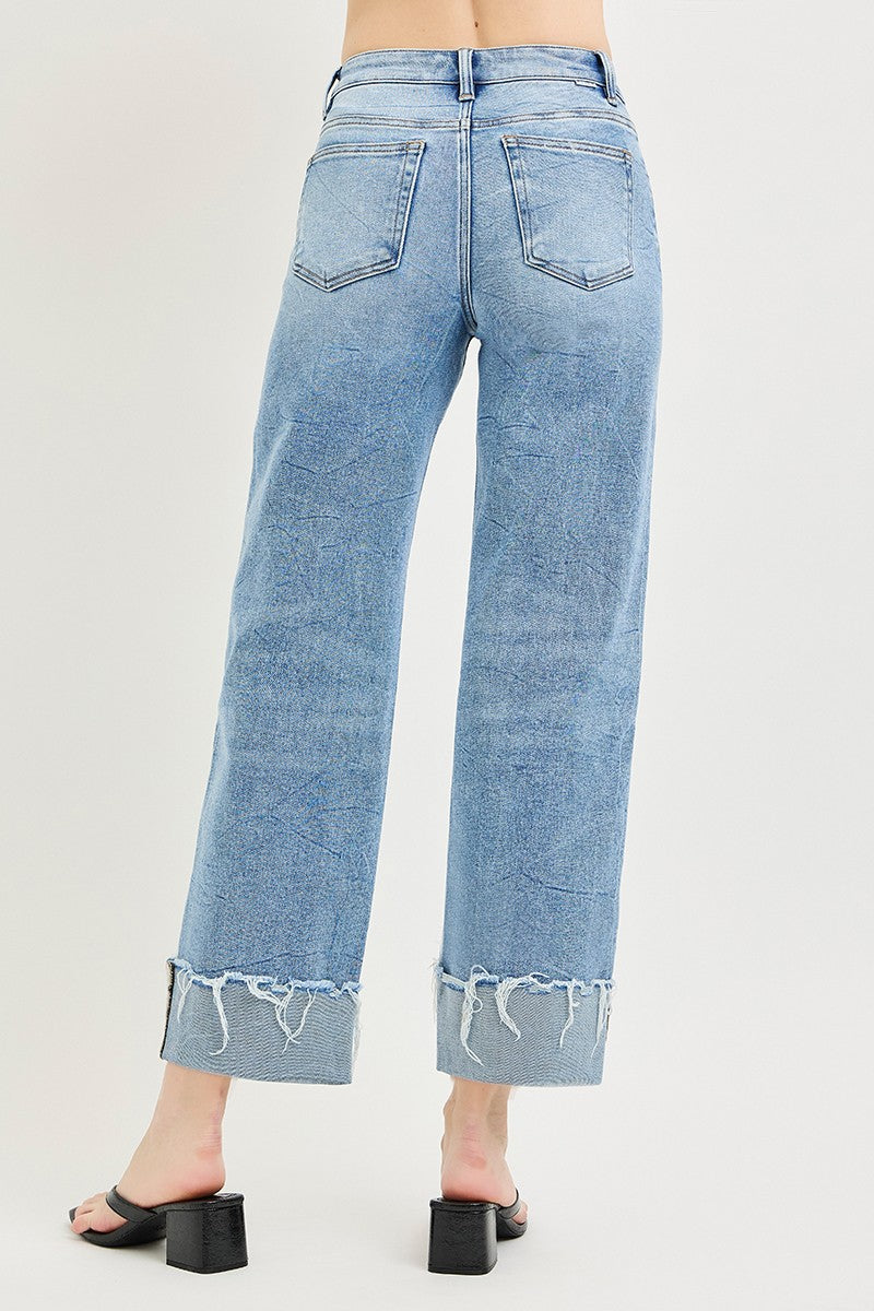 Risen Jeans | High Rise Crop Boyfriend Cuffed