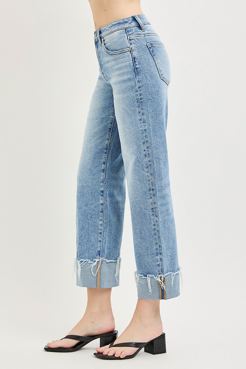 Risen Jeans | High Rise Crop Boyfriend Cuffed