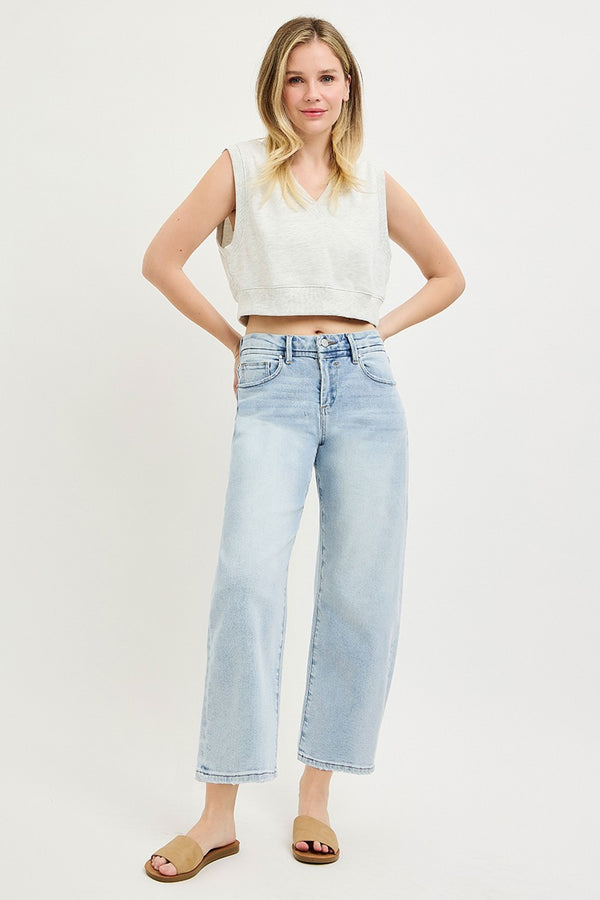 Risen Jeans | Slouchy Crop Barrel Jeans