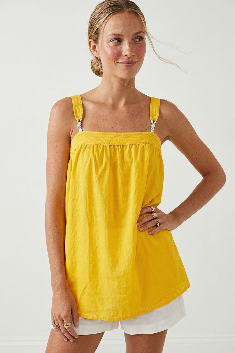 Rope Detail Sleeveless Top | Yellow