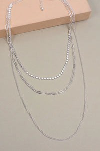 Layered Chain Necklace | Silver
