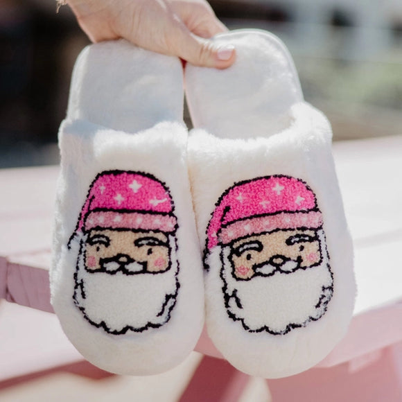 Christmas Pink Santa Slippers