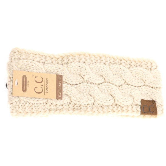 C.C. Cable Knit Head Wrap | Beige