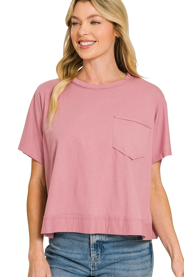 Oversized Casual Boxy Top | Light Rose