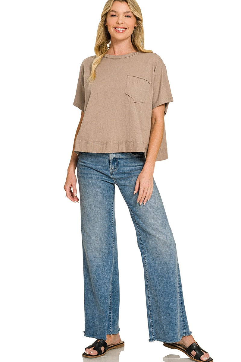 Oversized Casual Boxy Top | Cocoa