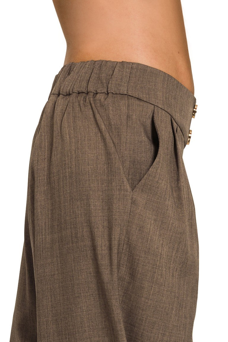 Two Button Dress Pants w/ Lining | Brown