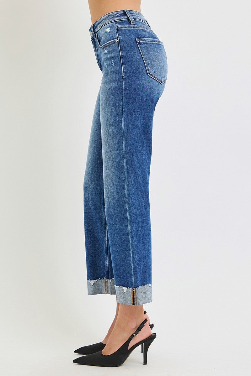 Risen Jeans | Tummy Control Mid Rise Wide Straight