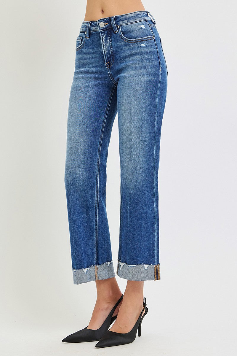 Risen Jeans | Tummy Control Mid Rise Wide Straight