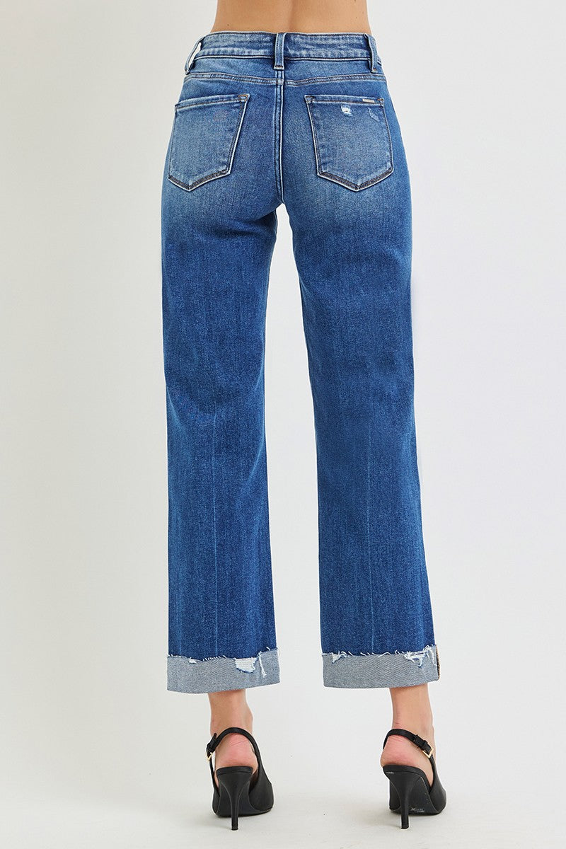 Risen Jeans | Tummy Control Mid Rise Wide Straight