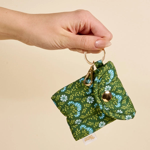 Puffy Earbud Case Keychain | Everbloom Forest Green