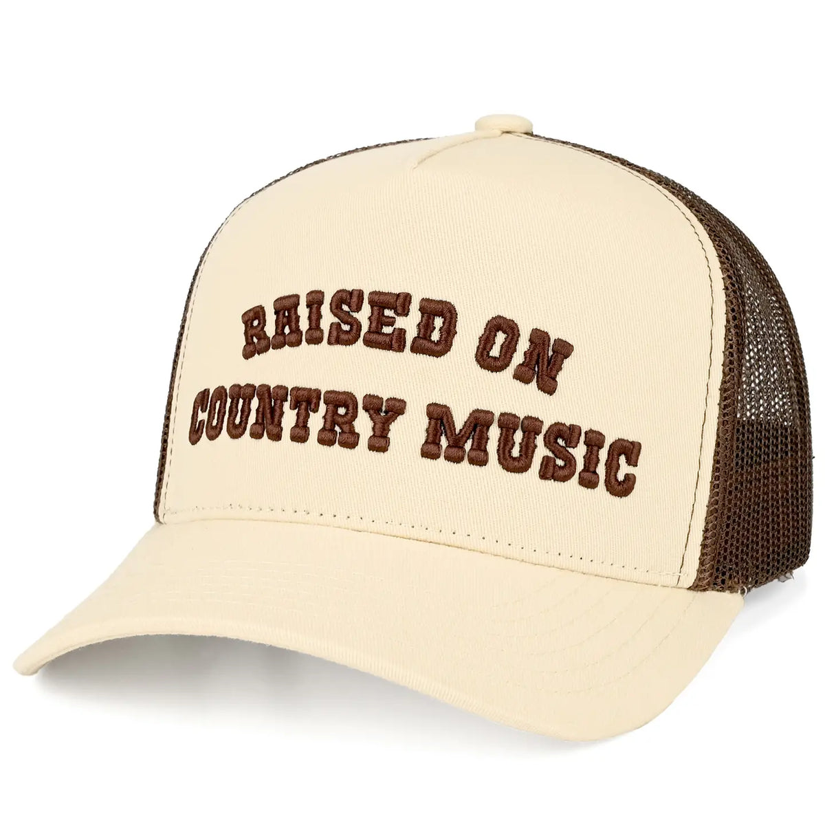 Raised On Country Music Trucker Cap | Brown