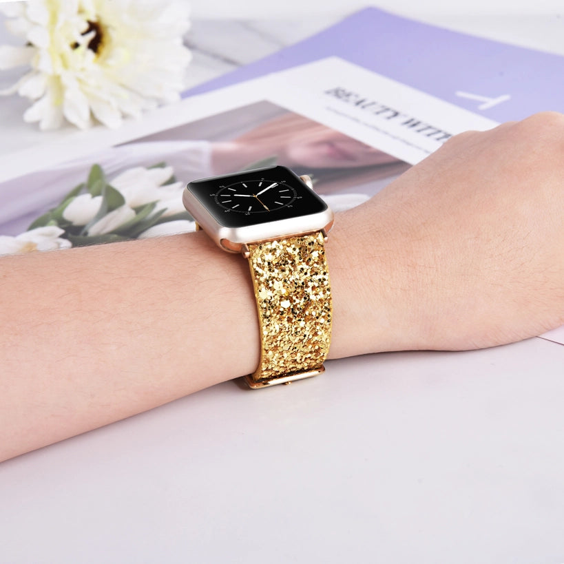 Shiny Glitter Apple Watch Band | Gold