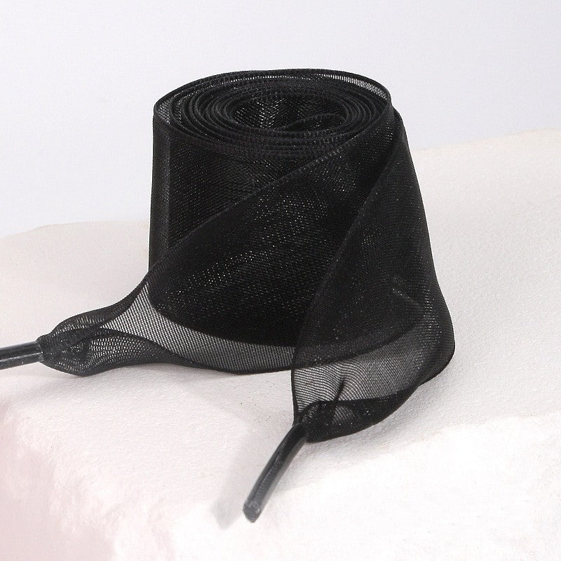 Satin Organza Shoe Laces | Black