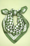 Silky Wild Rag Scarf | Green Checker
