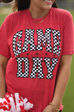 Gameday Checker Tee | Heather Red