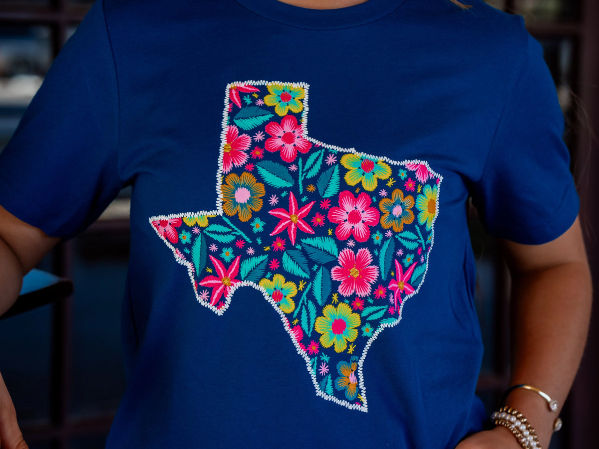 Texas Bright Floral Tee | Blue
