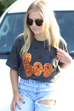 Sequin Boo Star Tee | Dark Heather Grey