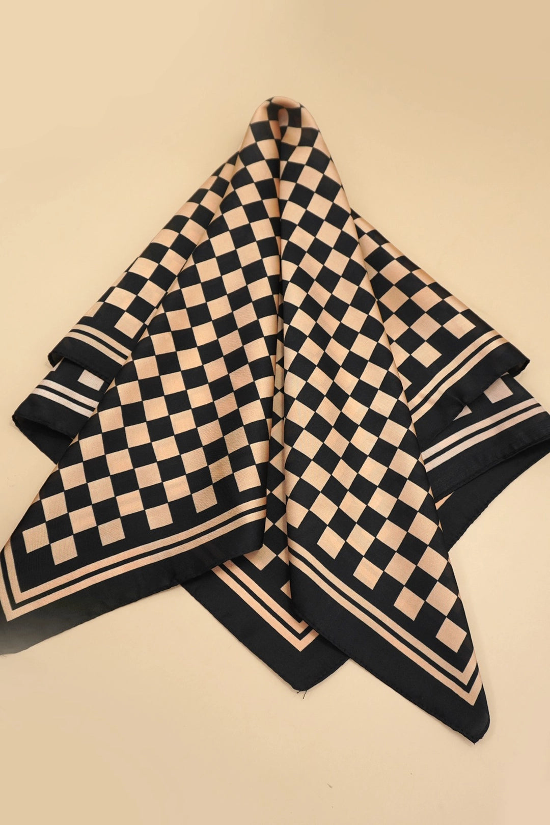 Silky Wild Rag Scarf | Brown Checker