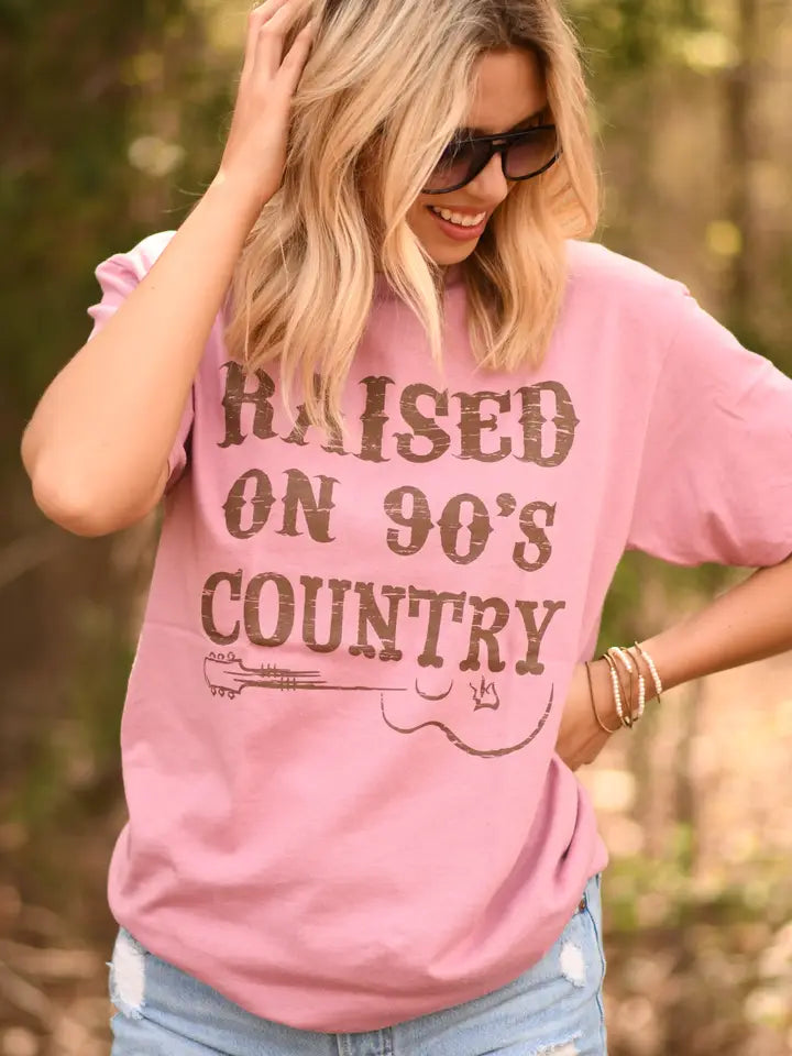 Raised On 90s Country Tee | Blush