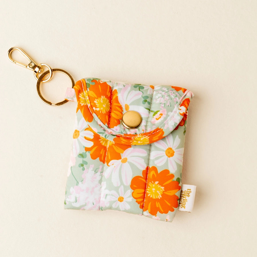 Puffy Earbud Case Keychain | Bouquet Beauty Sage