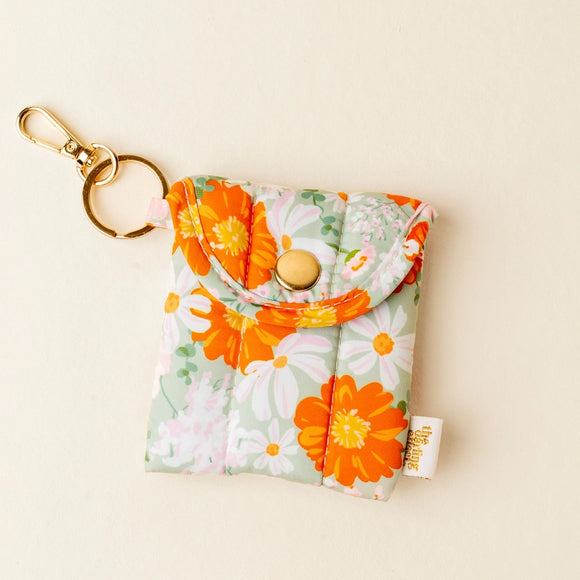 Puffy Earbud Case Keychain | Bouquet Beauty Sage