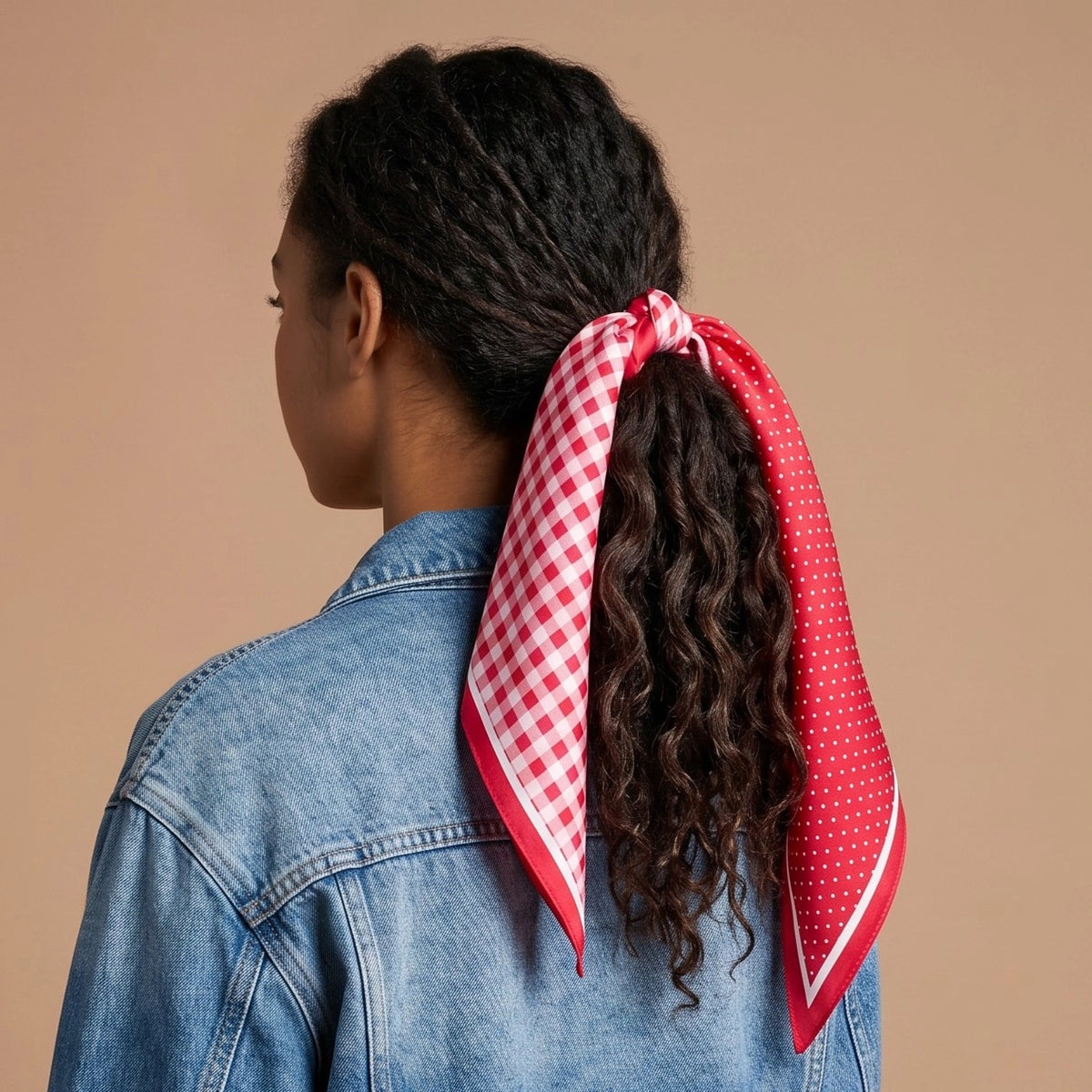 Twirl & Tie Scarf Accessory | Gingham Red