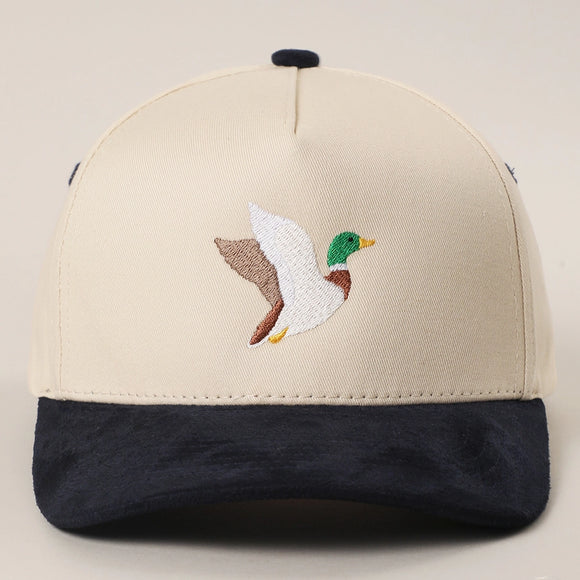 Flying Mallard Suede Trucker Cap | Black