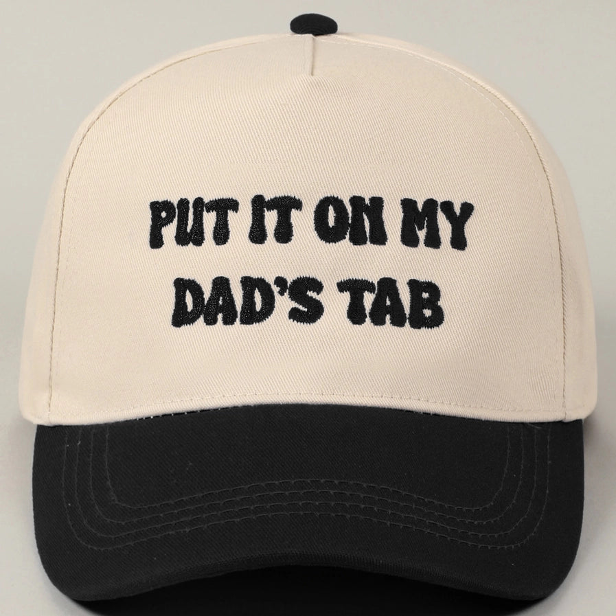 Put It On My Dad's Tab Trucker Cap | Black