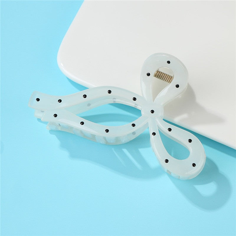 Polka Dot Bow Hair Claw