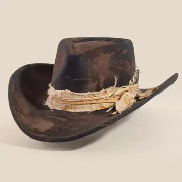 Distressed Western Cowboy Hat | Black
