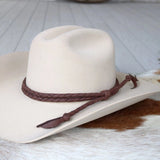 Leather Braided Hat Band | Brown