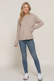 Mock Neck Raised Seam Sweater | Heather Khaki