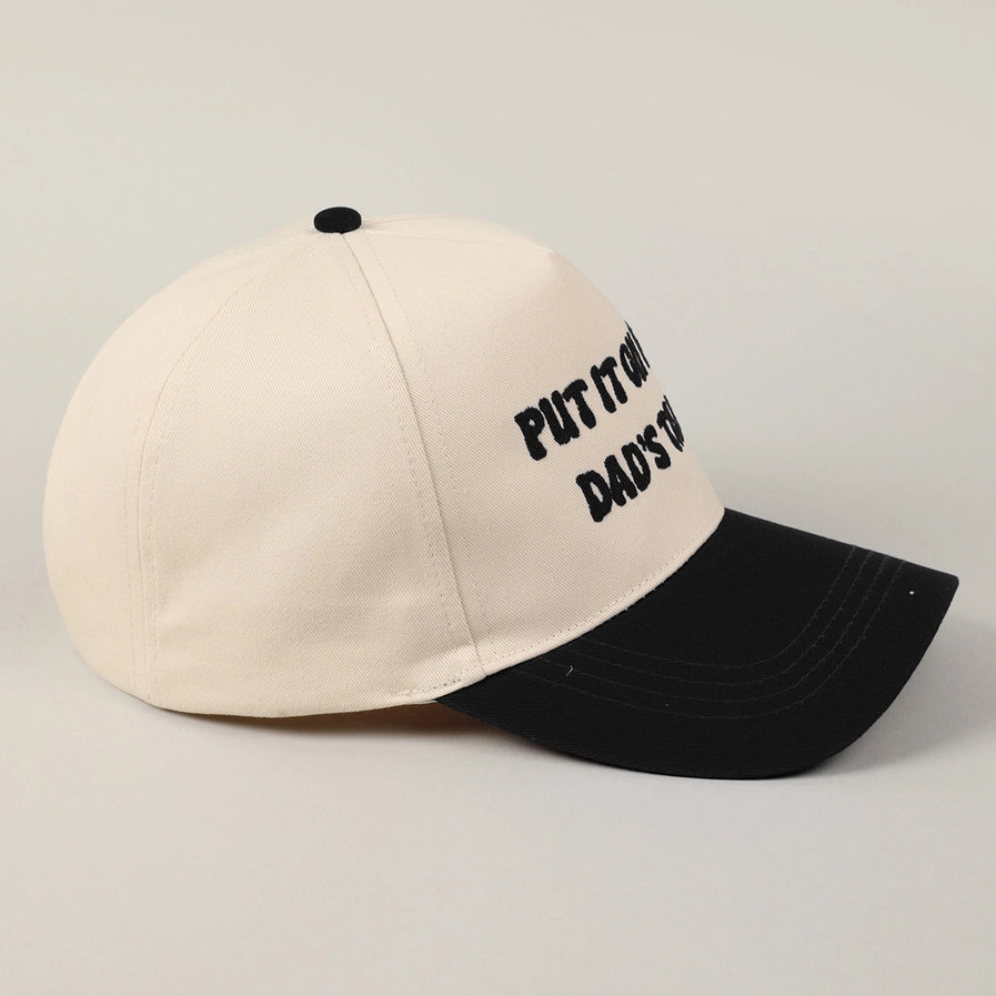 Put It On My Dad's Tab Trucker Cap | Black
