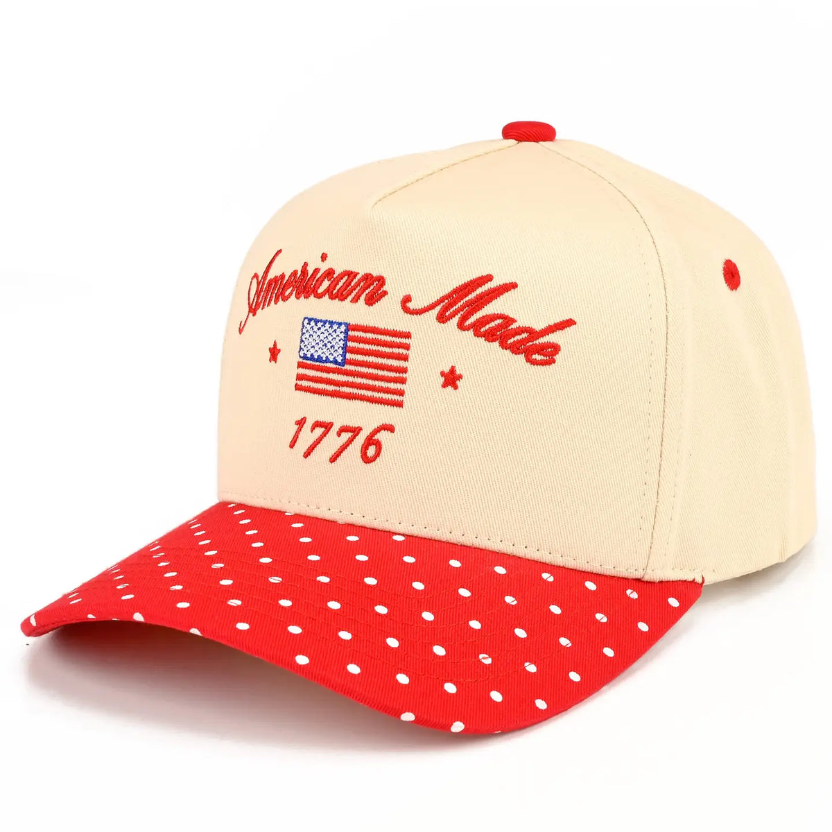 American Made Polka Dot Trucker Cap | Red