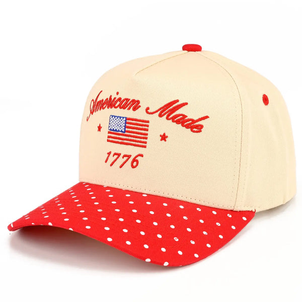 American Made Polka Dot Trucker Cap | Red