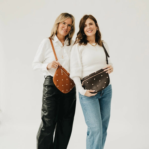 Chic Gold Studded Westlyn Bum Bag | Camel