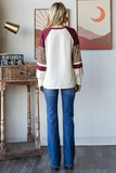 Leopard Raglan Top | Cream+Burgundy