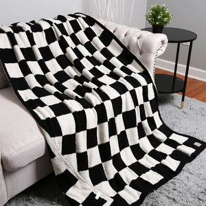 Comfy LUXE Checker Blanket | Black