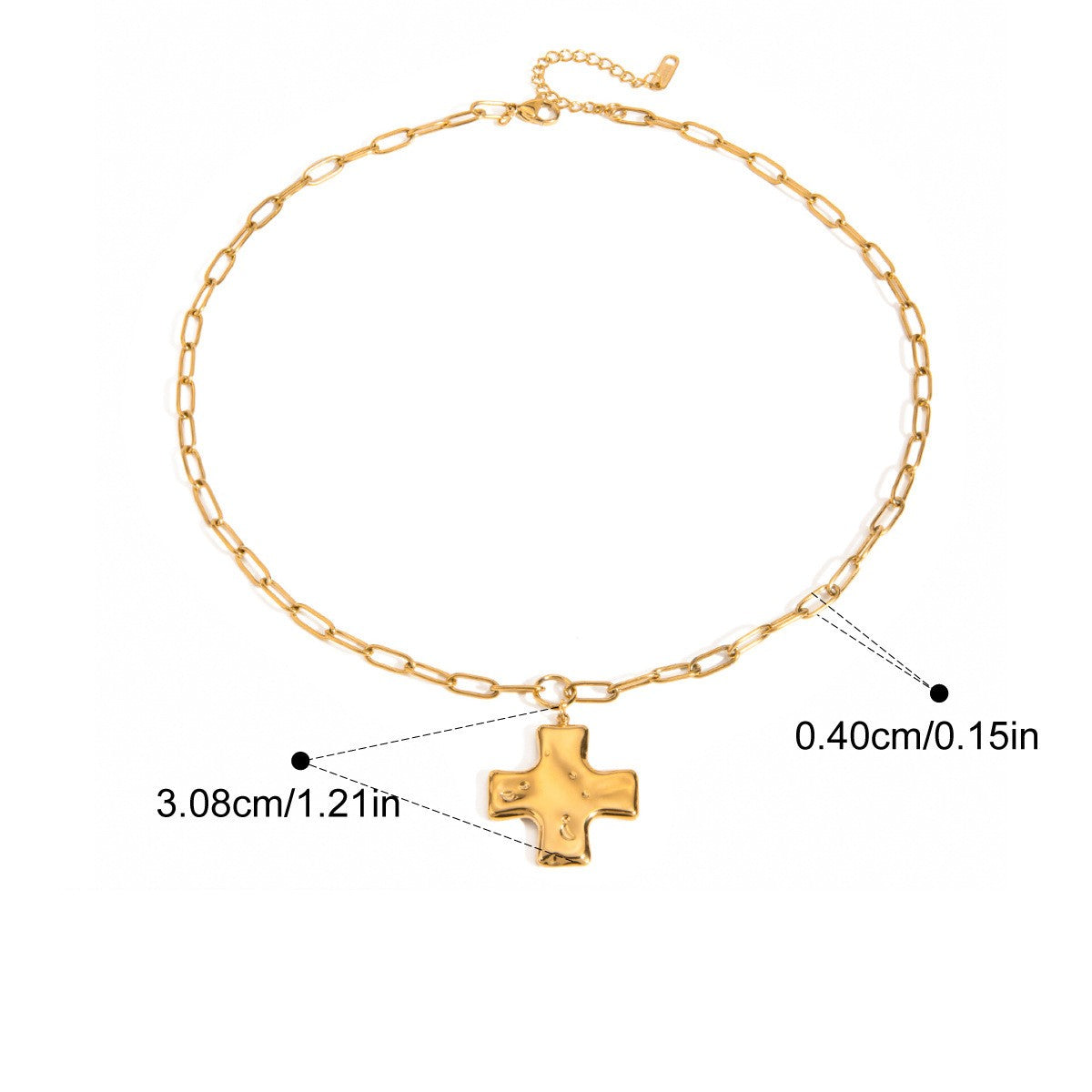 18k Cross Chunky Necklace | Gold